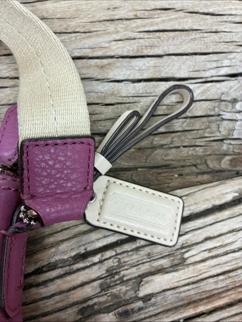 Authentic Coach Park Leather Swingpack Purple Crossbody F49170